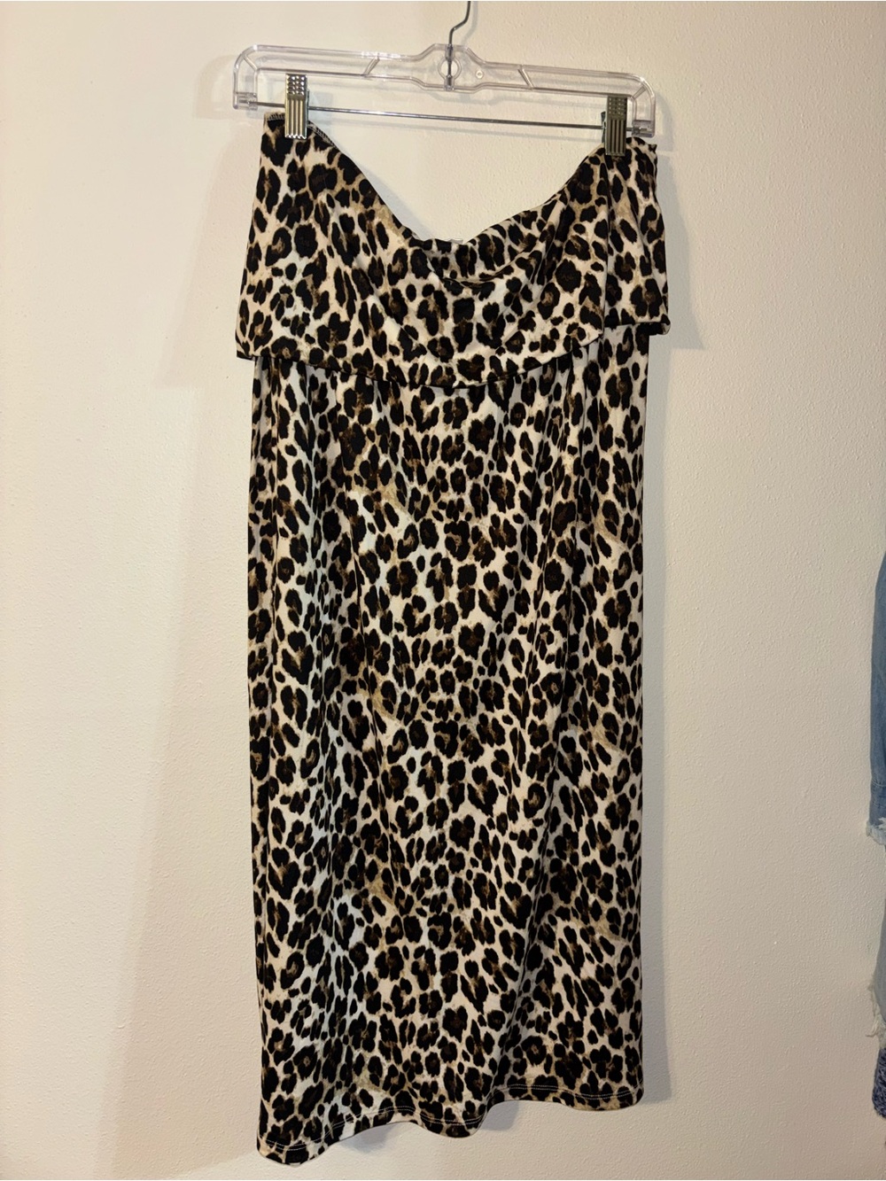 Convertible dress/ skirt Strapless Leopard Print Midi Dress or long skirt